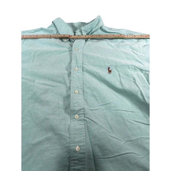 Ralph Lauren Mens Classic Fit Long Sleeve Shirt Size 17 1/2 32-33 Green Top - Picture 5 of 7